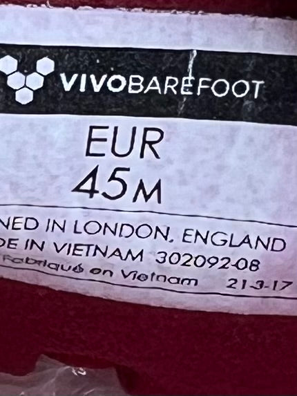 Vivobarefoot Primus Lite III barefoot training shoes , size 45