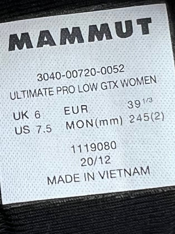 Mammut Ultimate Pro Low GTX low-rise hiking shoes , size 39 1/3