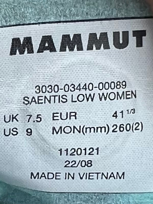 Mammut Saentis Low Hiking Shoes , size 41 1/3
