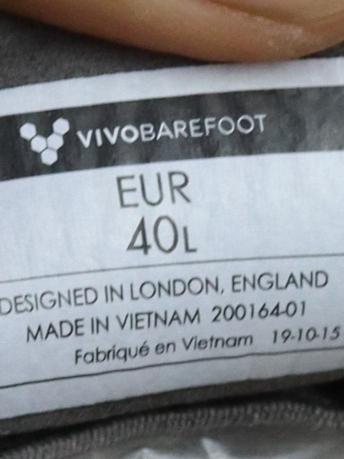 Vivobarefoot Ra Slip On women's barefoot shoes in a metallic gray/silver leather.