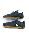 Vivobarefoot Primus Lite III men's barefoot training shoes in a blue textile color with a gum sole