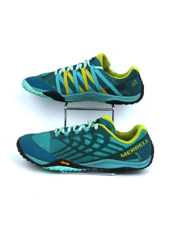 Merrell Women's Trail Glove 4 trail running shoes in the Baltic colorway.