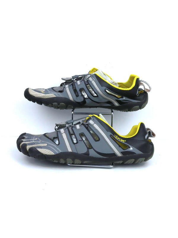Vibram FiveFingers TrekSport Sandals in grey and yellow.