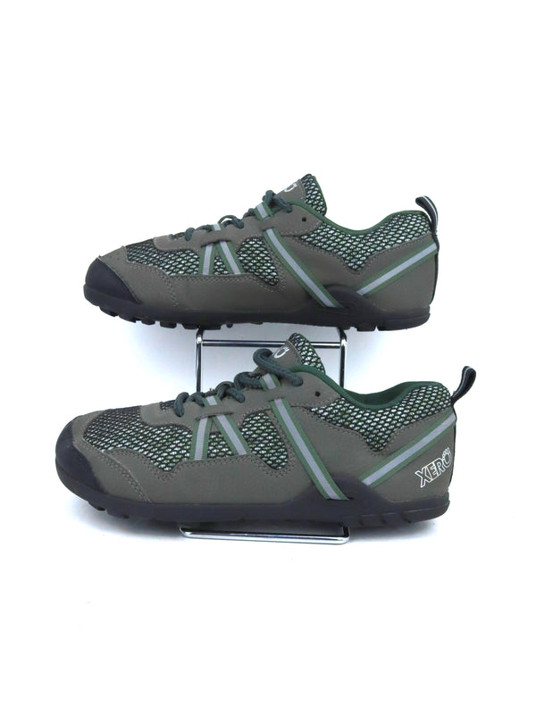 Xero Shoes TerraFlex II trail running and hiking shoes in a grey and green colorway.