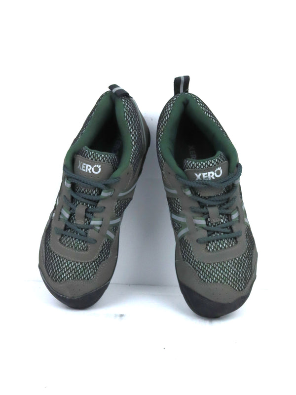 Xero Shoes TerraFlex II trail running and hiking shoes in a grey and green colorway.