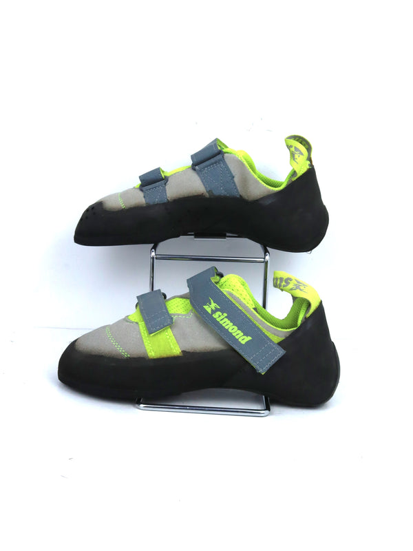 Simond Rock+ climbing shoes in grey and lime green