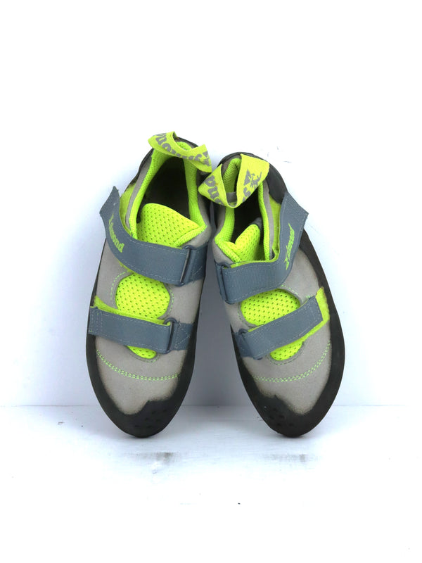 Simond Rock+ climbing shoes in grey and lime green