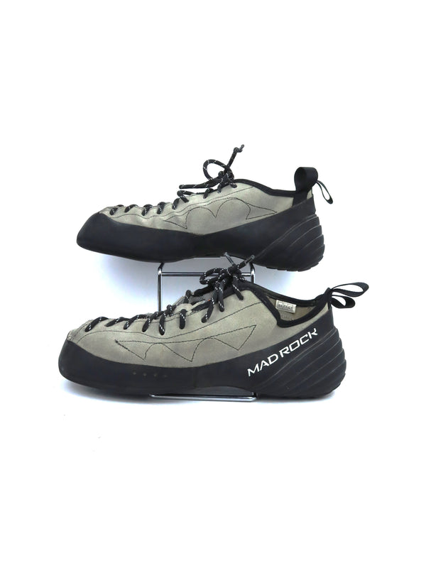 Mad Rock Phoenix lace-up climbing shoes in gray and black.