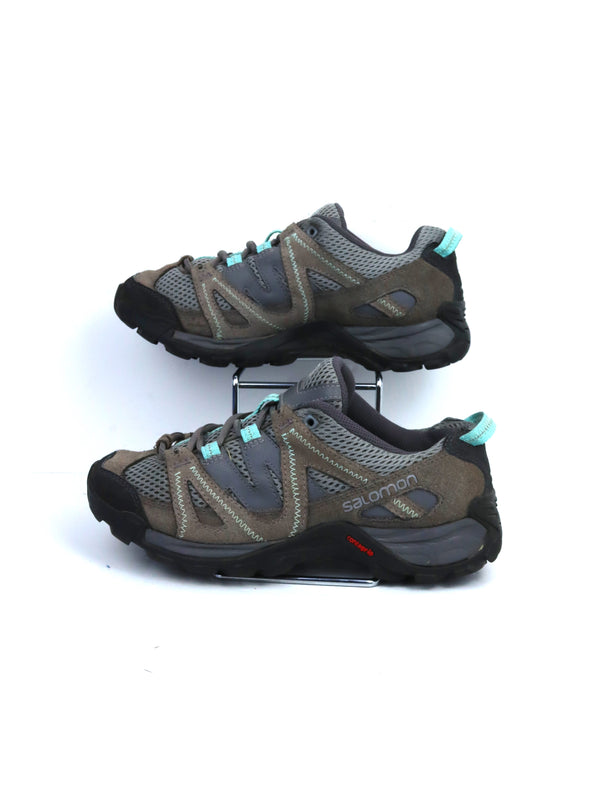 Salomon hiking shoes in grey with mint green accents