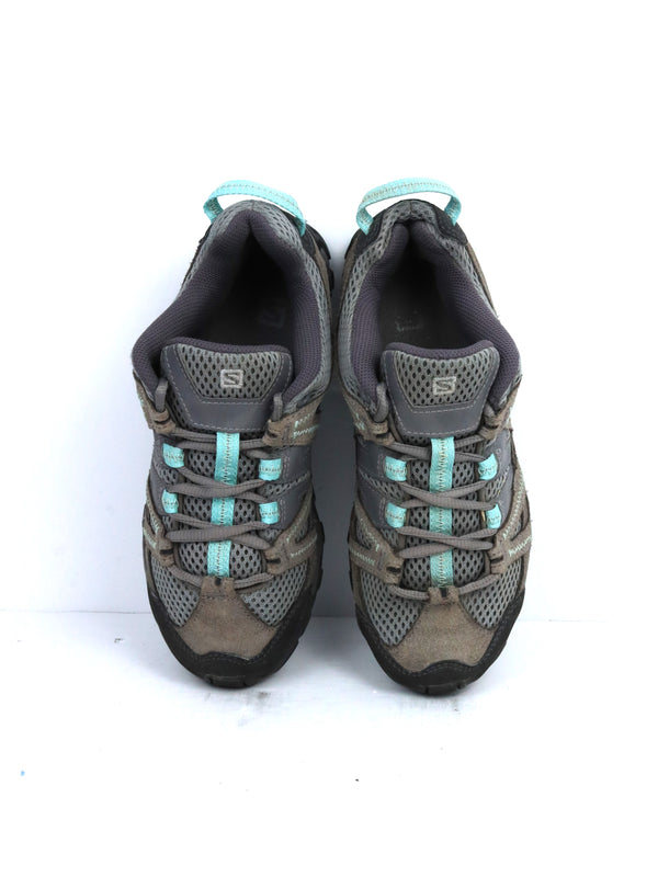 Salomon hiking shoes in grey with mint green accents