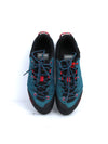 Mammut Wall Guide Low GTX approach shoes in blue with red accents.