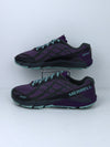Merrell Bare Access Flex Shield trail running shoes in a purple and black "Hypernature" colorway.