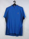 Karrimor short-sleeve 1/4 zip running or cycling top in blue polyester.