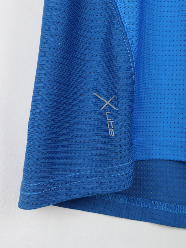 Karrimor short-sleeve 1/4 zip running or cycling top in blue polyester.