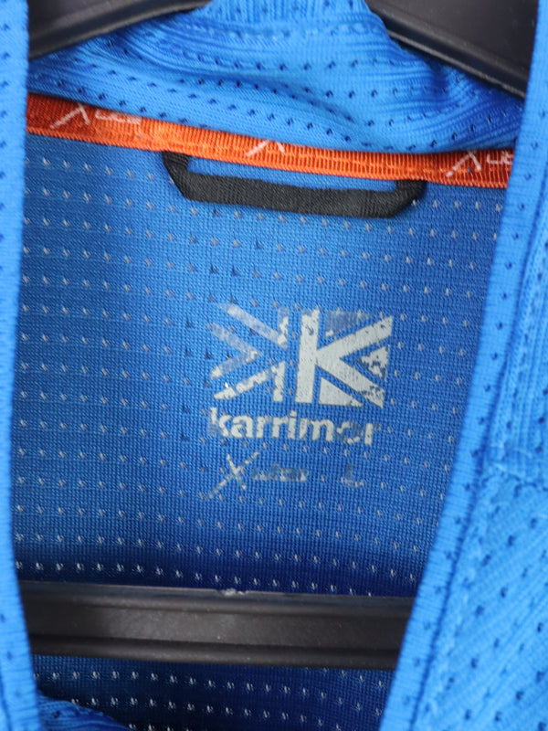 Karrimor short-sleeve 1/4 zip running or cycling top in blue polyester.