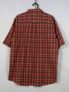 Columbia red checkered short-sleeve button-up shirt.