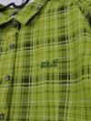 Jack Wolfskin green plaid flannel shirt.