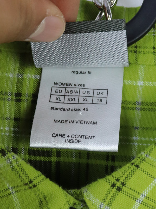 Jack Wolfskin green plaid flannel shirt.