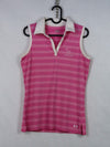 Under Armour women's pink sleeveless golf polo shirt.