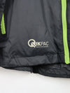 Trespass Unisex Qikpac waterproof packaway jacket with a lime green zipper.