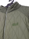 Jack Wolfskin hybrid jacket in green with quilted and fleece sections.