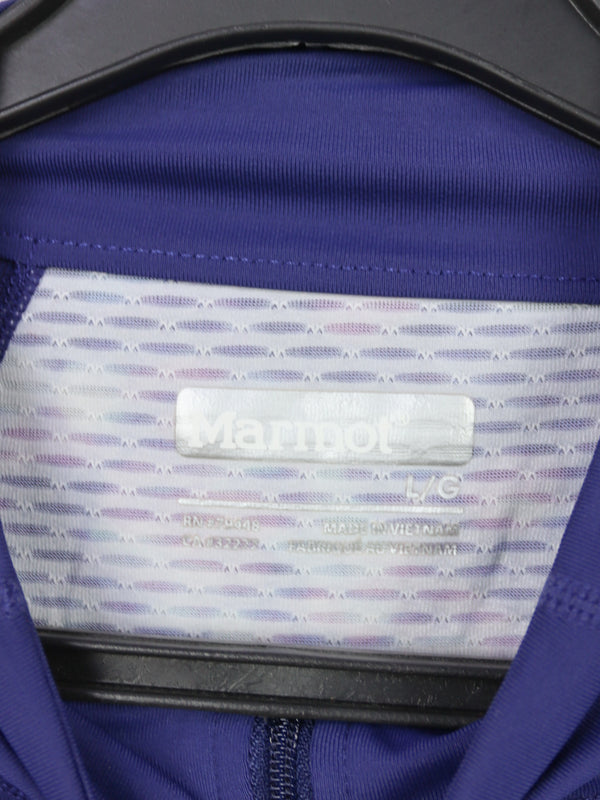 Marmot Leconte Fleece Half-Zip Pullover for womenwith a patterned cuff.