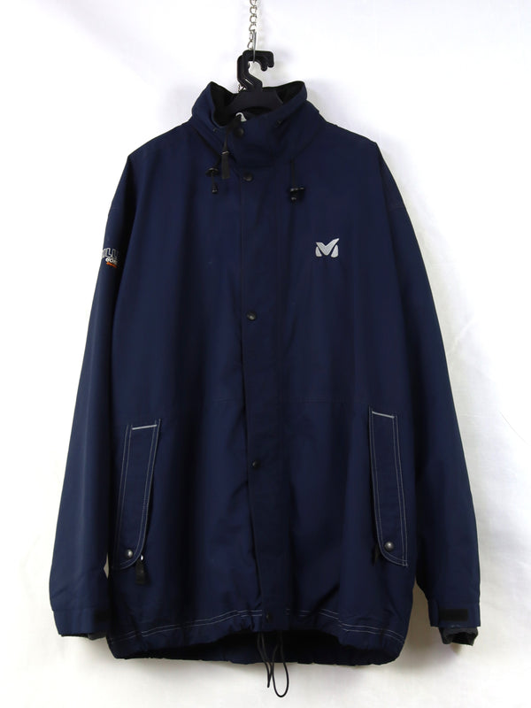 Millet Gore-Tex waterproof jacket in navy blue with a hood