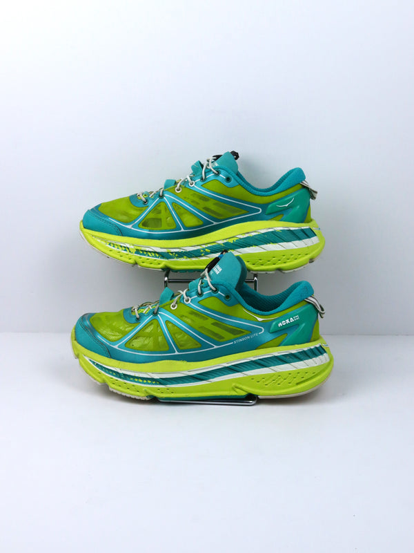 Hoka One One Stinson Lite Shoes Women's Aqua Blue Green White Pull Lace