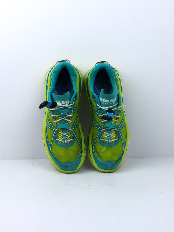 Hoka One One Stinson Lite Shoes Women's Aqua Blue Green White Pull Lace