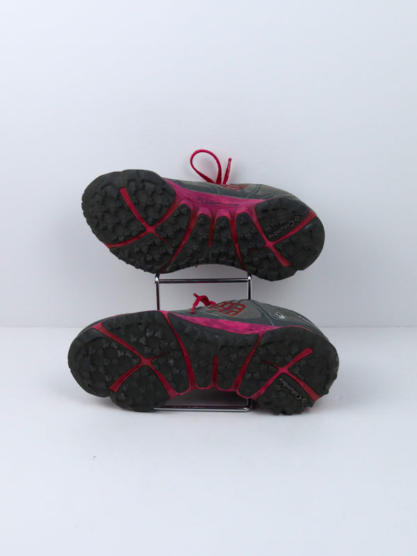 Columbia Konos TRS OutDry hiking shoes in a grey and red colorway