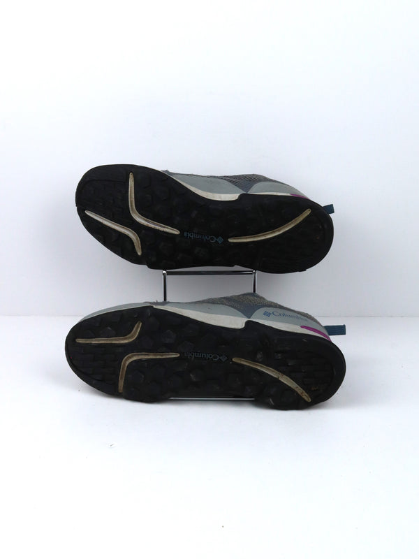 Columbia Vitesse OutDry women's hiking shoes in a grey and purple colorway.