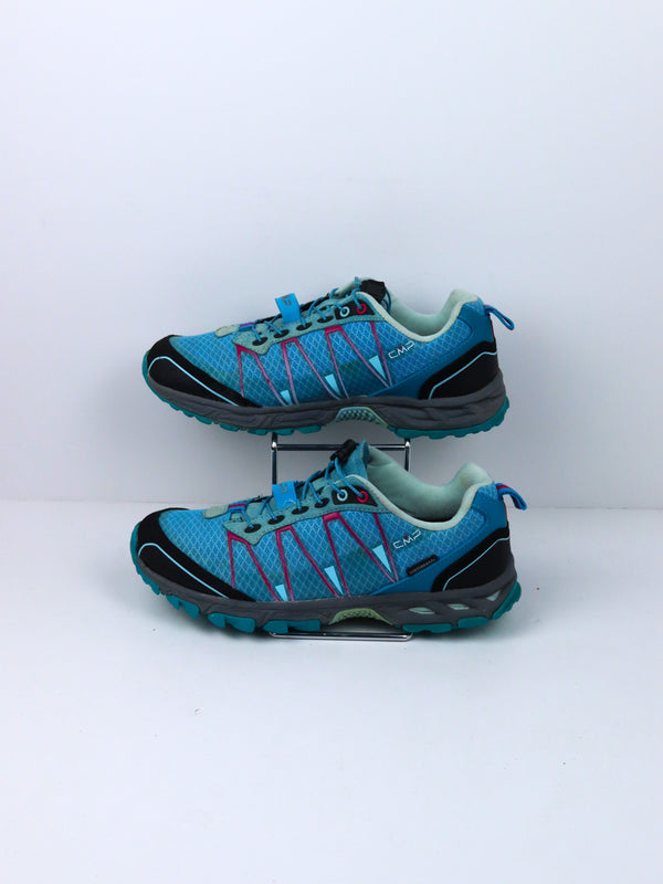 CMP Women's Altak Waterproof trail running shoes in a blue and light blue colorway