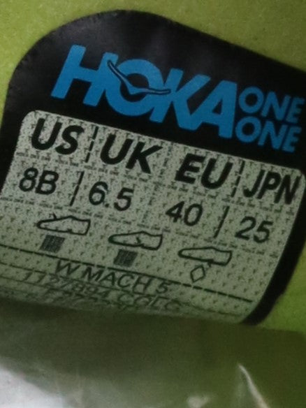 Hoka Mach 5 running shoe in the Citrus Glow/Lime Glow colorway