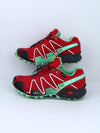Salomon Speedcross 3 Gore-Tex trail running shoes in a red and mint green colorway