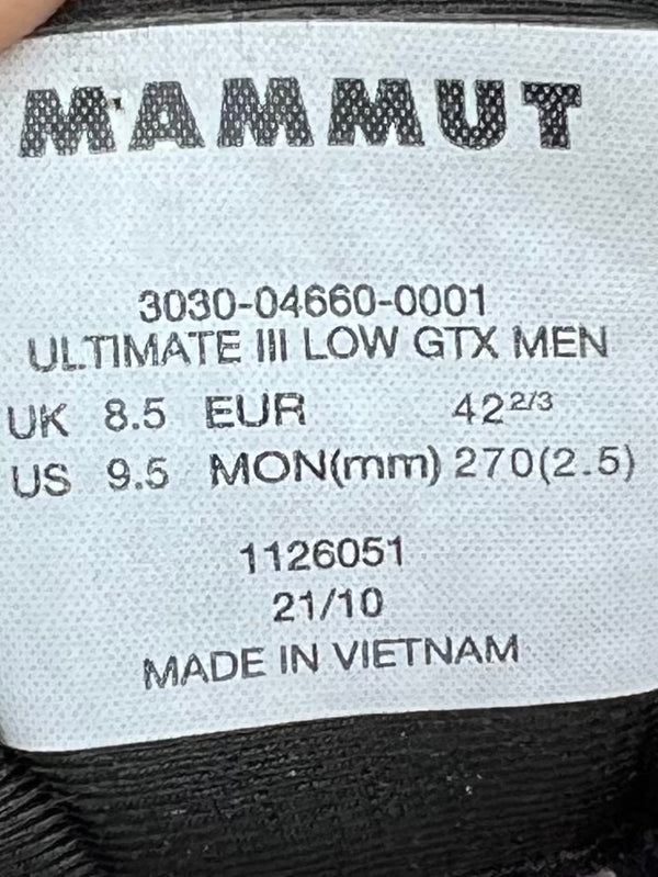 Mammut Ultimate III Low GTX hiking shoes , size : 42 2/3