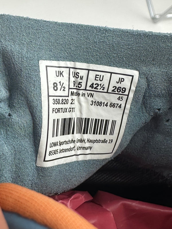 LOWA Fortux GTX, featuring a waterproof GORE-TEX membrane.