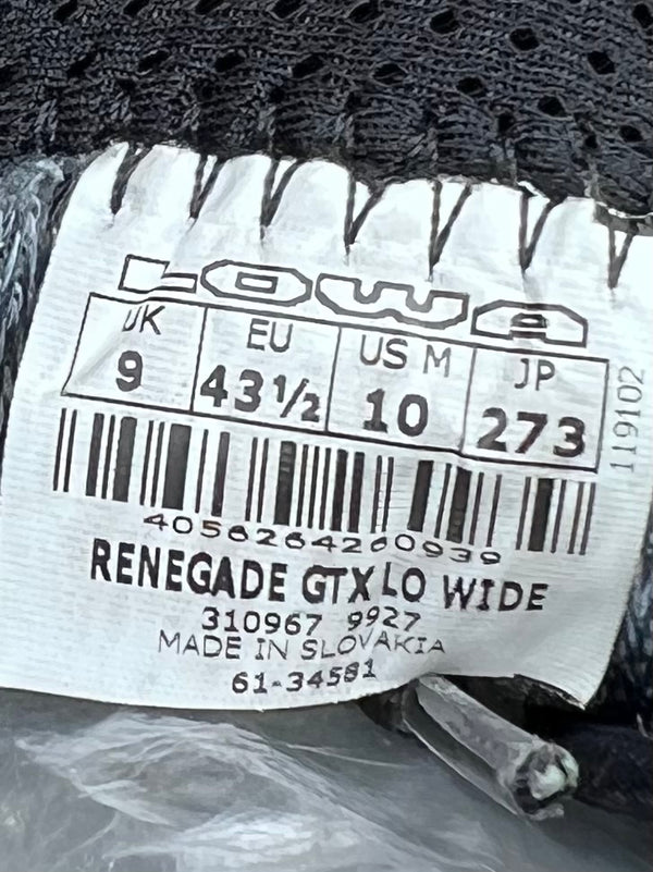 Lowa Renegade GTX Lo low-cut hiking , size 43.5