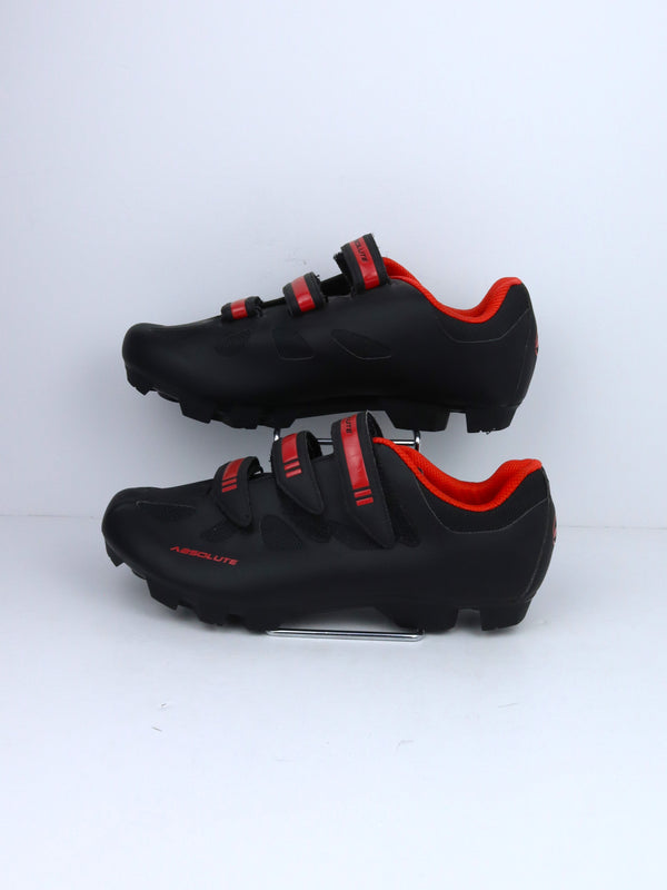 Absolute Nero 5 MTB cycling shoes in a black and red colorway.