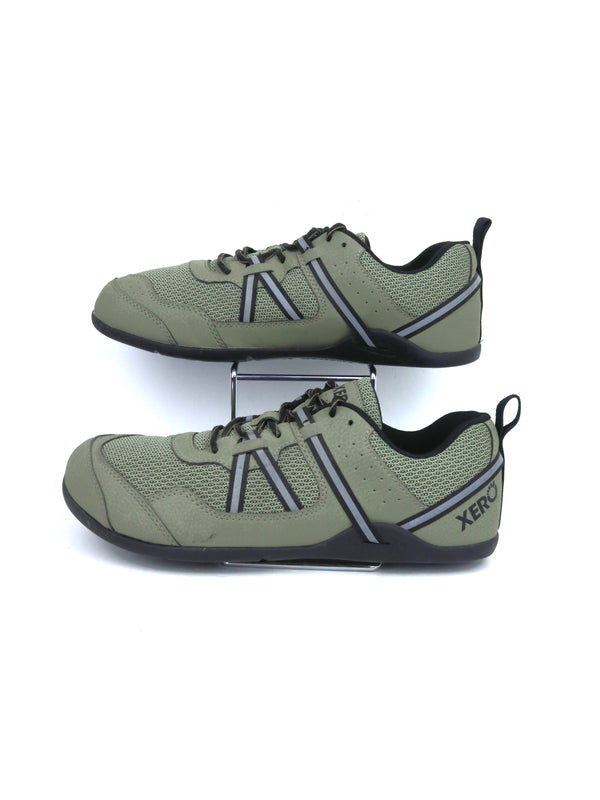 Xero Shoes Prio in an olive green color.