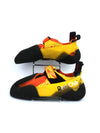 Red Chili Atomyc 2 climbing shoes, known for their aggressive downturn and Vibram XS Grip rubber soles.