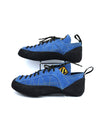 Scarpa Helix men's rock climbing shoes in hyper blue suede.