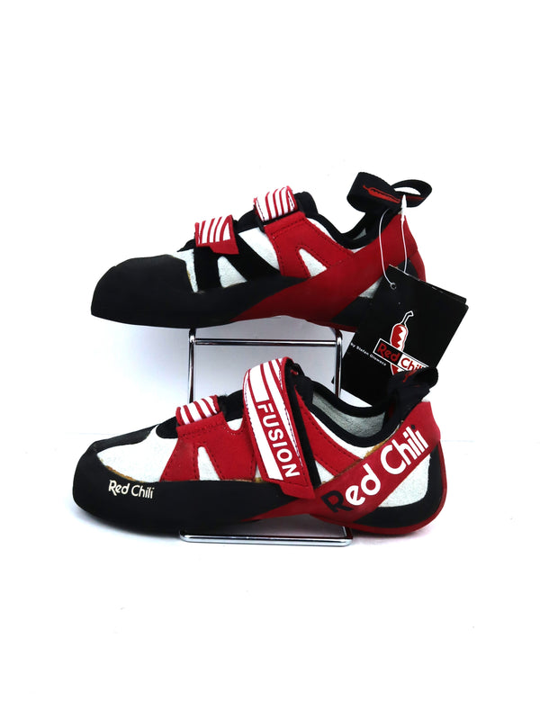 Red Chili Fusion VCR climbing shoes in red and black