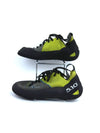 Five Ten Rogue Lace climbing shoes with a green and gray leather upper.
