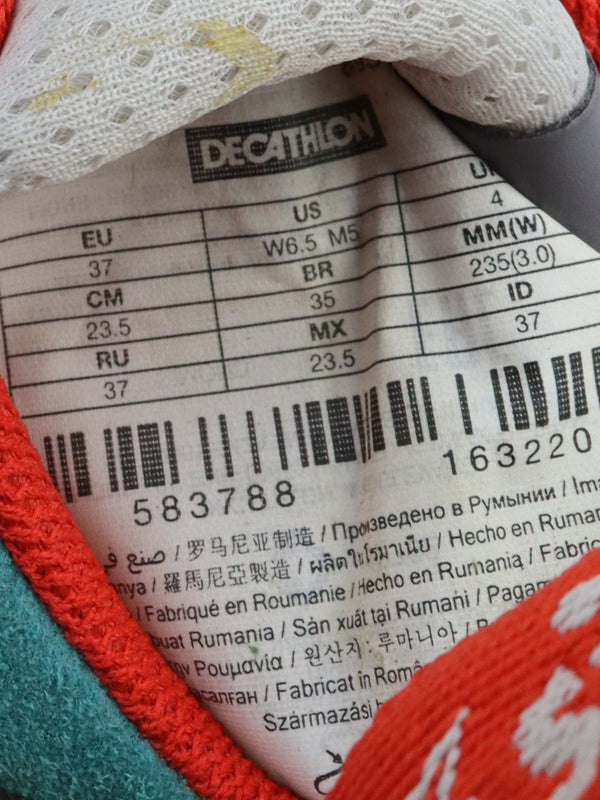 Simond Rock+ turquoise climbing shoes.