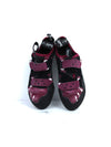 La Sportiva Tarantula women's climbing shoes in a black and purple/red plum color scheme