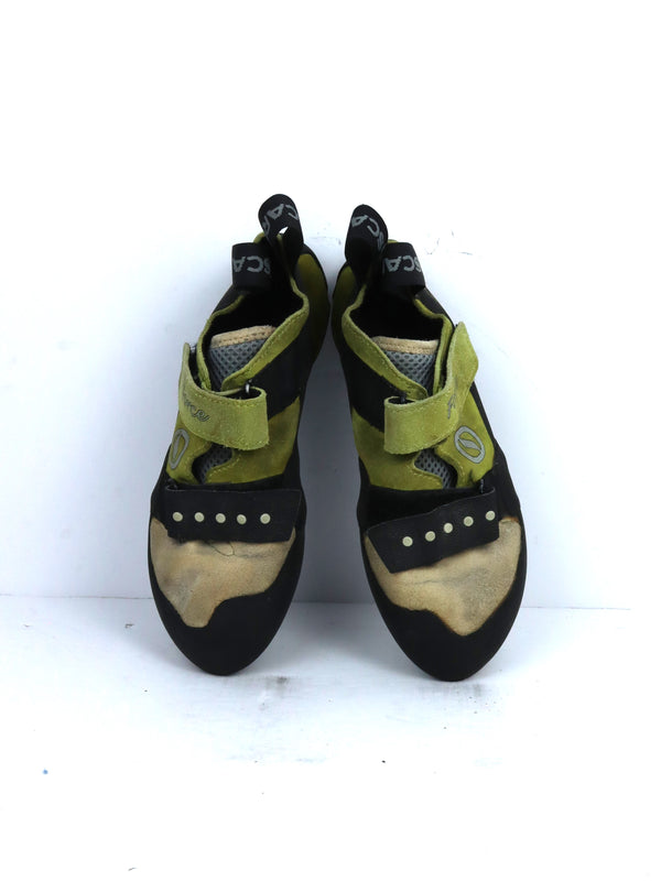 Scarpa Force climbing shoes.