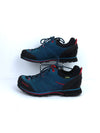 Mammut Wall Guide Low Gore-Tex approach shoes in blue and black with red accents.
