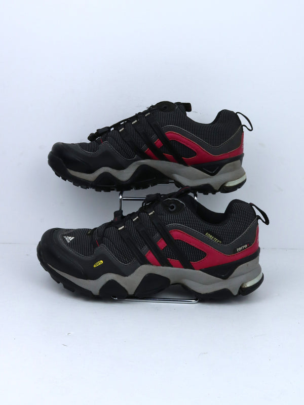 Adidas Terrex Fast X Low GTX hiking shoes featuring a Gore-Tex membrane and Continental rubber outsole.