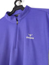 Selpa cycling jersey in purple with a quarter-zip neck and gray side panels.