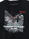 Marmot short-sleeve T-shirt with a graphic print featuring a map and text.